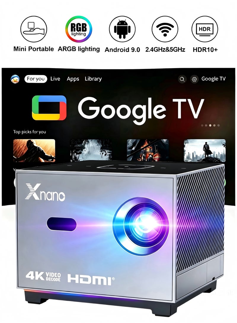 Xnano X3 Portable Projector WiFi Bluetooth mini Projector Support 4K Smart Projector Compatible with iOS/Android/Windows/TV Stick/USB/HDMI - Image 1
