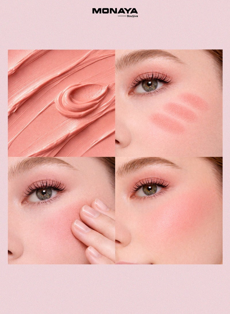 Monaya S005 Mousse Blush Cream,Lightweight, Makeup for Natural Glow, Lip & Cheek Tint,  Makeup Essential – 4g Each - Image 5