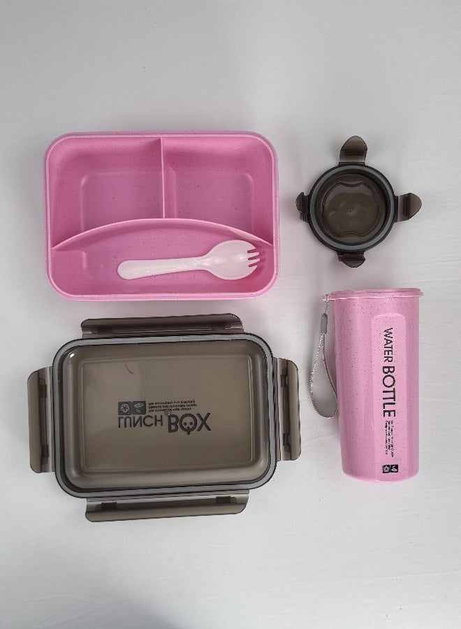 Toshionics Lunch Box Set 1.2L with 500ml Water Bottle Tumbler– Bento Meal Box with 3 Compartments, Spork and Tumbler– Freezer Safe, Leakproof and Airtight with Triple Compartment, BPA-Free, Lightweight, Durable and Recyclable Food Container for Adults and Kids – Home, Office, School, Daycare, Travel – 19x13x5 cm - Image 4