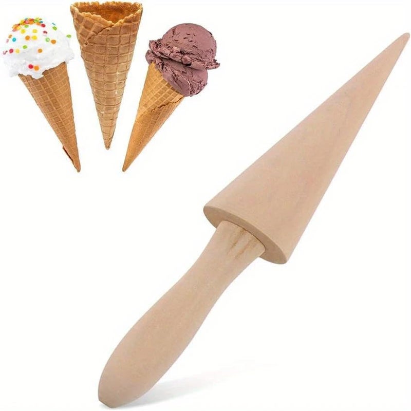 KalamkariX Waffle Cone Maker, Cone Maker for Home Bakers, DIY Dessert Preparation Tool, Wooden Pastry Cone Shaper for Ice Cream Cones and Decorative Pastries - Image 1
