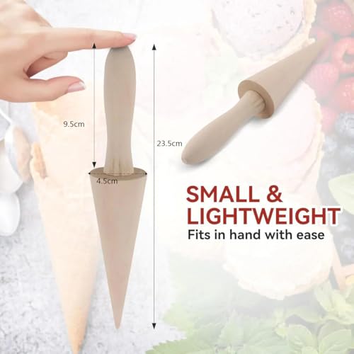 KalamkariX Waffle Cone Maker, Cone Maker for Home Bakers, DIY Dessert Preparation Tool, Wooden Pastry Cone Shaper for Ice Cream Cones and Decorative Pastries - Image 2