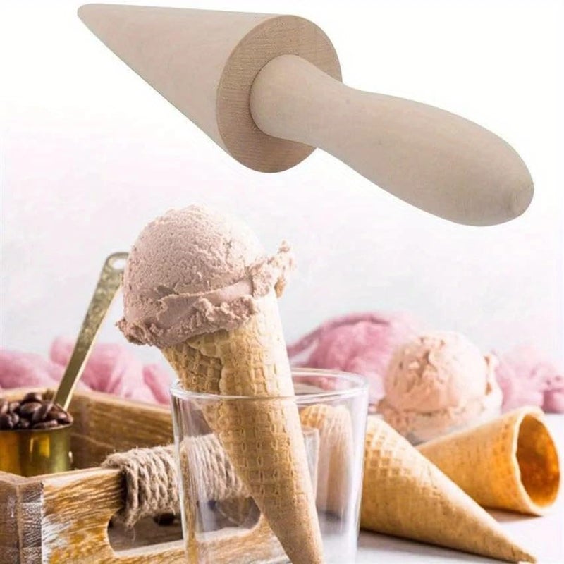 KalamkariX Waffle Cone Maker, Cone Maker for Home Bakers, DIY Dessert Preparation Tool, Wooden Pastry Cone Shaper for Ice Cream Cones and Decorative Pastries - Image 5