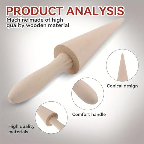 KalamkariX Waffle Cone Maker, Cone Maker for Home Bakers, DIY Dessert Preparation Tool, Wooden Pastry Cone Shaper for Ice Cream Cones and Decorative Pastries - Image 3