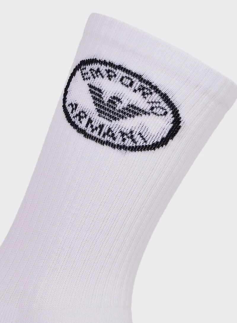 EMPORIO ARMANI 3 Pack Logo Ankle Socks