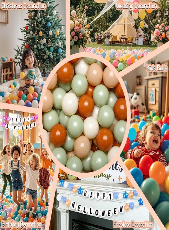 GOGOSO Cream Ball Pit Balls 100 Balls, 2.2 Inch Ball Pool Balls for Baby Fun Toys, Different Shaped for Toddler Ball Pit, Boys Girl Kids Birthday, Tent,Slides, Cream Green-Nude Combo - Image 3