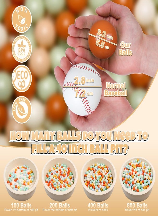 GOGOSO Cream Ball Pit Balls 100 Balls, 2.2 Inch Ball Pool Balls for Baby Fun Toys, Different Shaped for Toddler Ball Pit, Boys Girl Kids Birthday, Tent,Slides, Cream Green-Nude Combo - Image 2