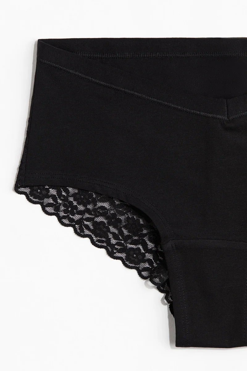 H&M MAMA 5-pack lace-trimmed cotton hipster briefs