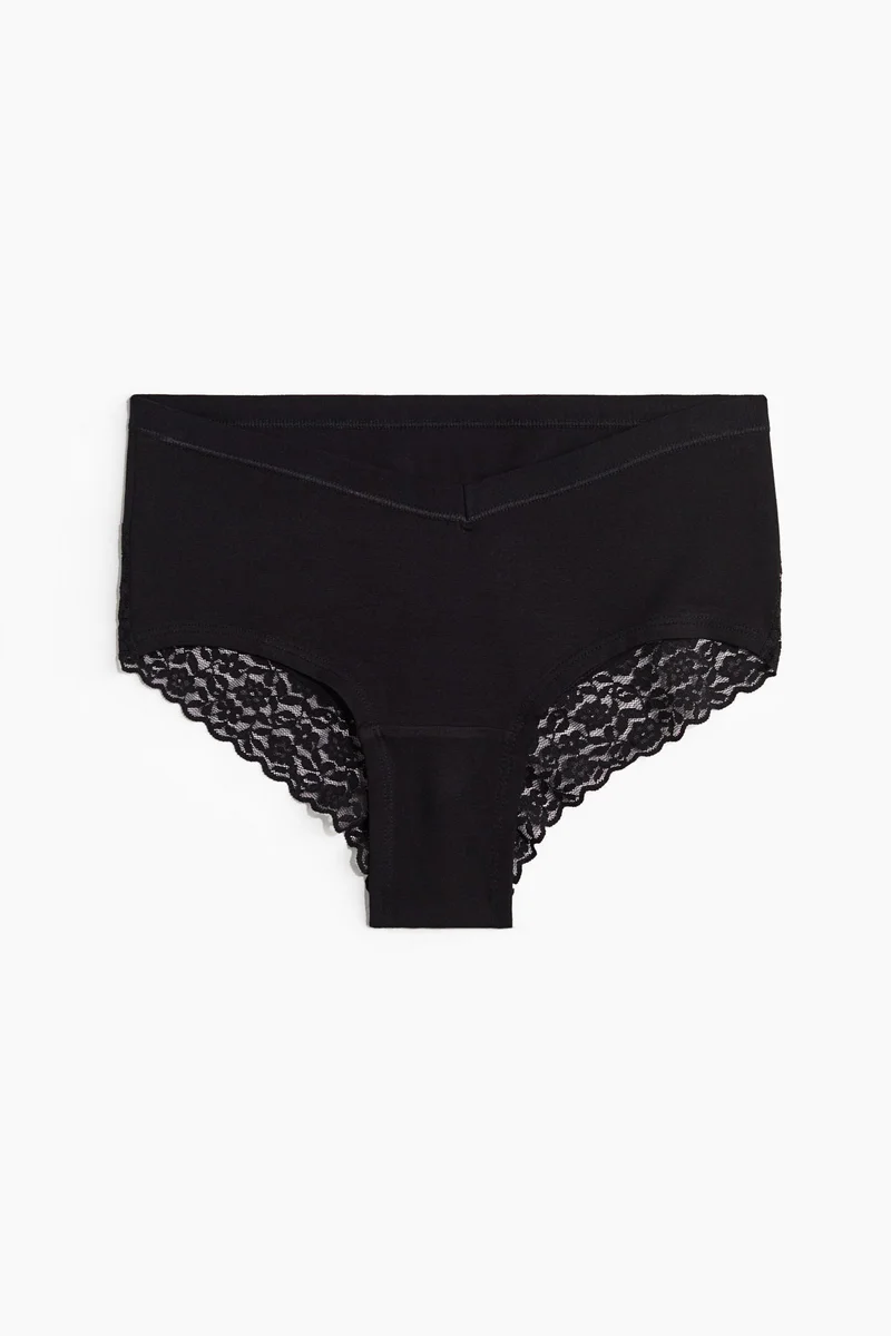 H&M MAMA 5-pack lace-trimmed cotton hipster briefs