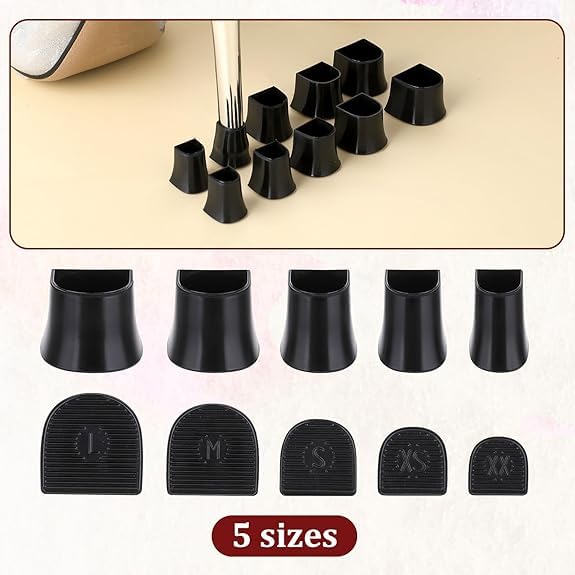 Inralimot 5 Pairs Heel Caps for High Heels, 5 Sizes Heel Covers for High Heel Shoes Black High Heel Protectors Non-Slip Heel Stoppers for High Heels Replacement Tips Caps for Walking on Grass and Uneven Road - Image 3