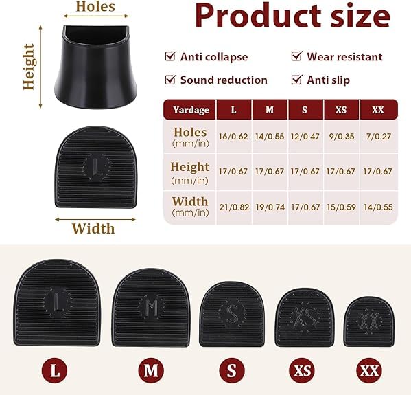 Inralimot 5 Pairs Heel Caps for High Heels, 5 Sizes Heel Covers for High Heel Shoes Black High Heel Protectors Non-Slip Heel Stoppers for High Heels Replacement Tips Caps for Walking on Grass and Uneven Road - Image 2