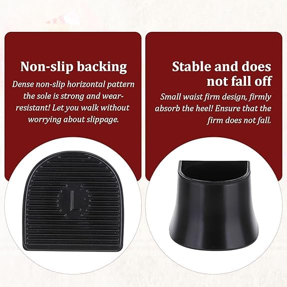 Inralimot 5 Pairs Heel Caps for High Heels, 5 Sizes Heel Covers for High Heel Shoes Black High Heel Protectors Non-Slip Heel Stoppers for High Heels Replacement Tips Caps for Walking on Grass and Uneven Road - Image 4