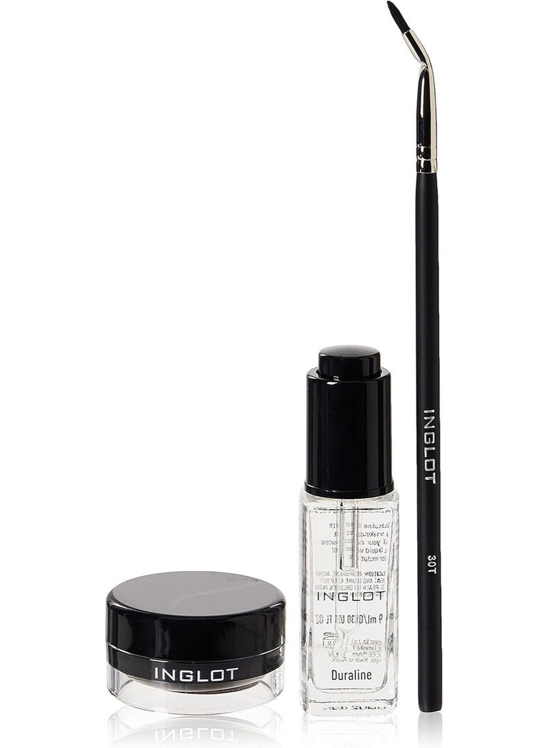 انجلوت مجموعة إنجلوت إي إم سي لتحديد العيون – جل 77 + فرشاة 30T + سائل خلط المكياج دورالين شفاف 9 مل - Image 1