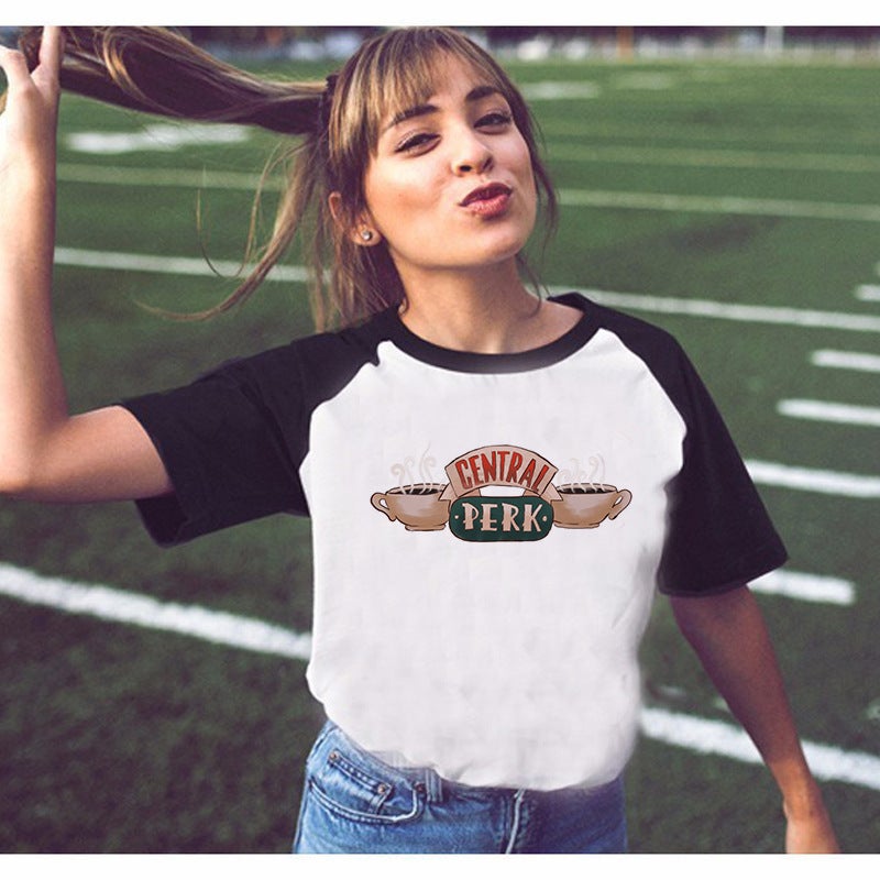 Wish Popular Short-Sleeved T-Shirt Friends Letter T-Shirt Men And Women Plus Size Printing - Image 1