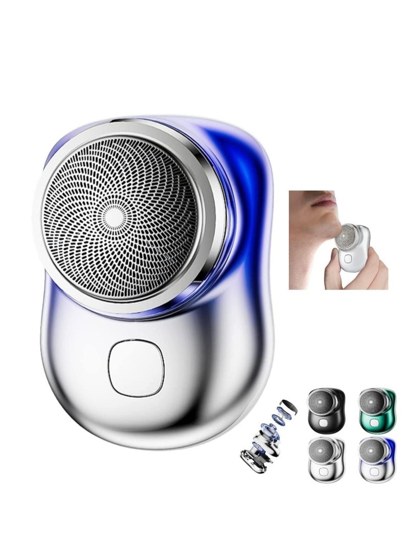 Mini&Portable Electric Shaver, New Pocket Portable Electric Shave, Magic USB Mini Shaver Electric Razor For Men, Rechargeable Travel Razors For Men Electric Shaver For Shaving Face(Blue) - Image 1