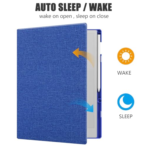 E NET-CASE Case for Remarkable Paper Pro Tablet 11.8 inch (2024 Released), Slim Lightweight Folio Auto Sleep/Wake Design, Cover for Remarkable Paper Pro Digital Paper with Pencil Holder (Deep Blue) - Image 3