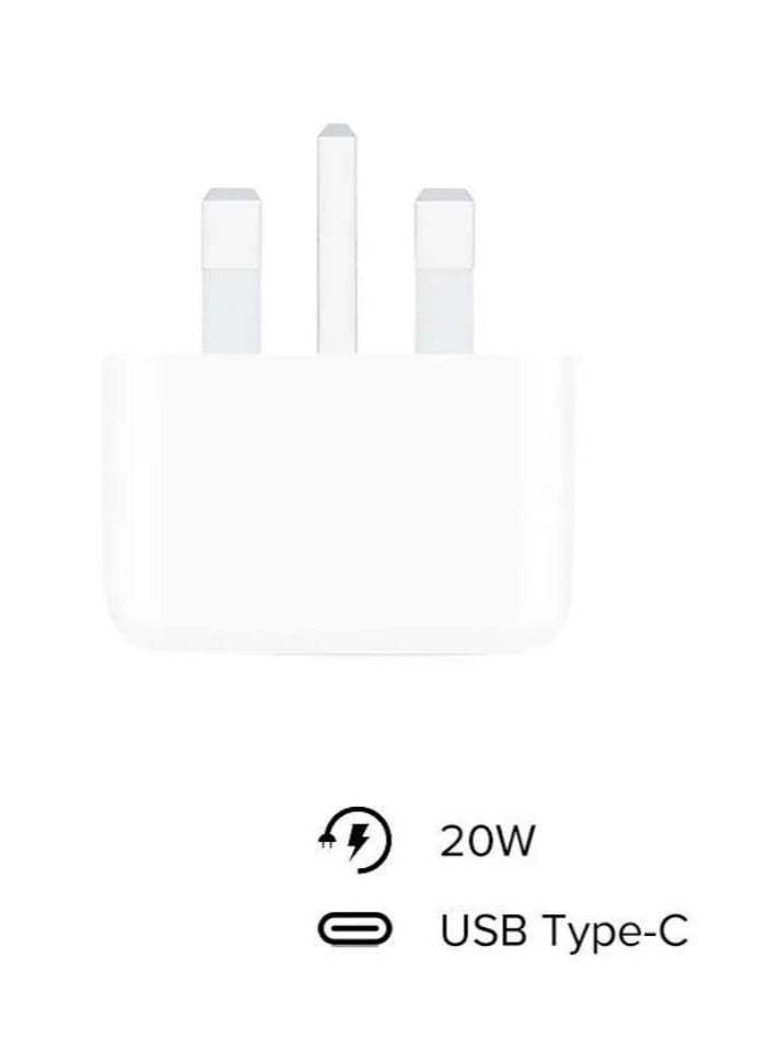 محول طاقة بقابس ثلاثي بمنفذ USB C بقدرة 20 وات أبيض - Image 1