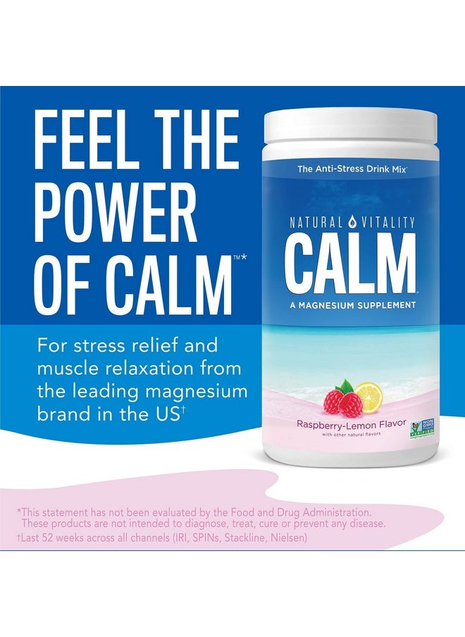 Natural Vitality - Calm The Antistress Drink Mix Magnesium Supplement Powder Raspberry Lemon 20 Ounce - Image 1