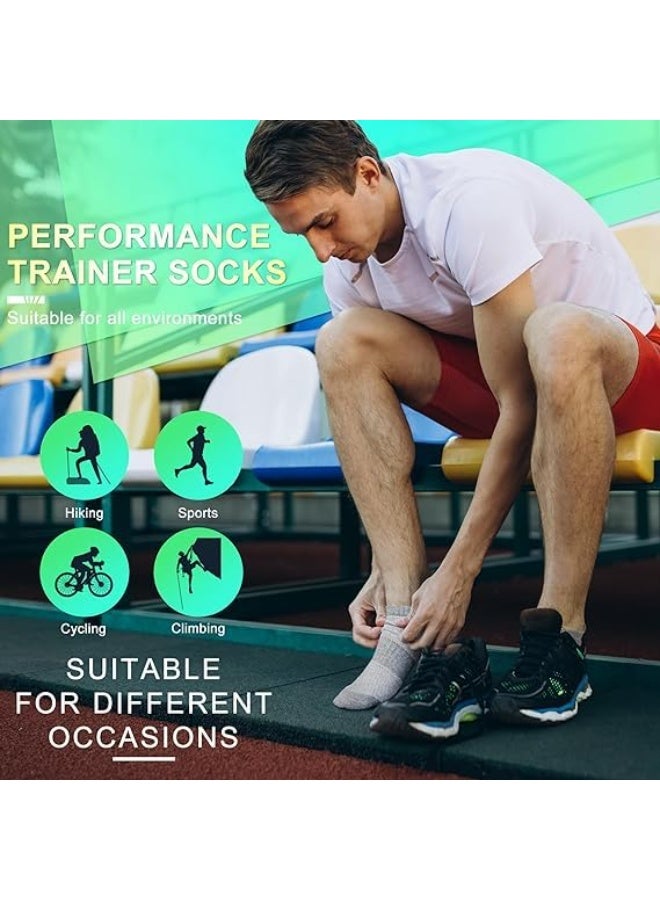HOOKOR 6 Pairs Athletic Socks Sport Running Calf Socks Performance Cushioned Breathable Ankle Socks for Men Women - Image 4