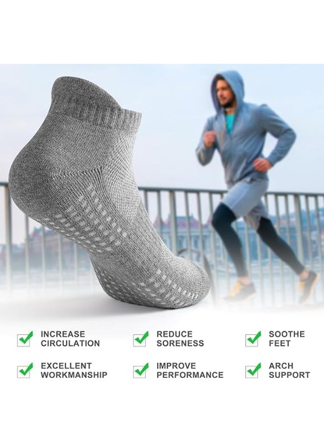 HOOKOR 6 Pairs Athletic Socks Sport Running Calf Socks Performance Cushioned Breathable Ankle Socks for Men Women - Image 2