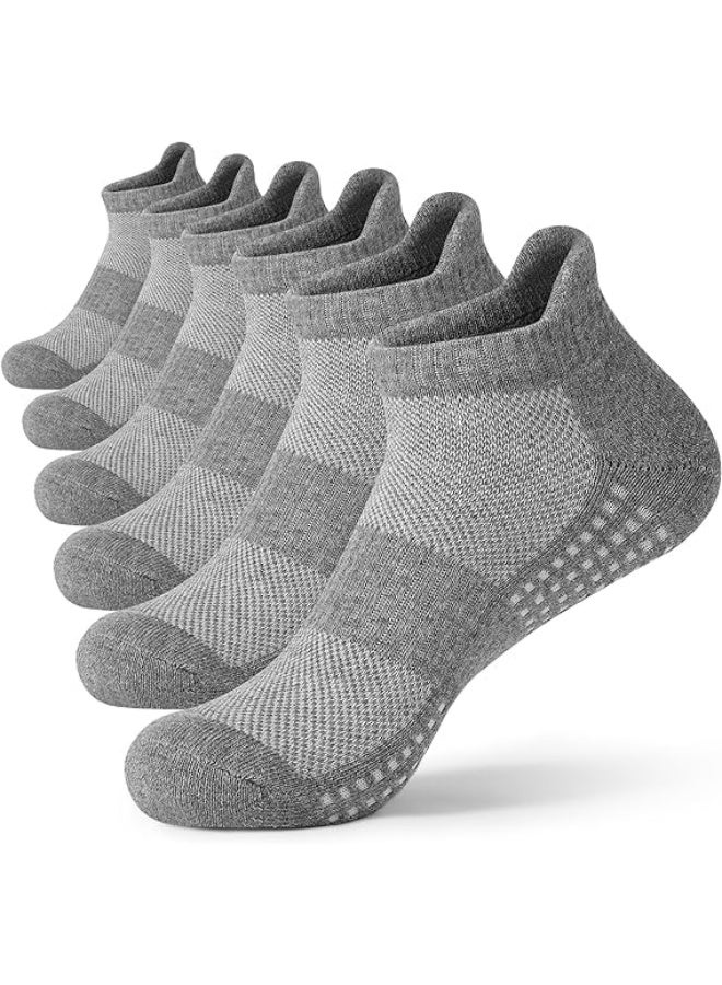 HOOKOR 6 Pairs Athletic Socks Sport Running Calf Socks Performance Cushioned Breathable Ankle Socks for Men Women - Image 1
