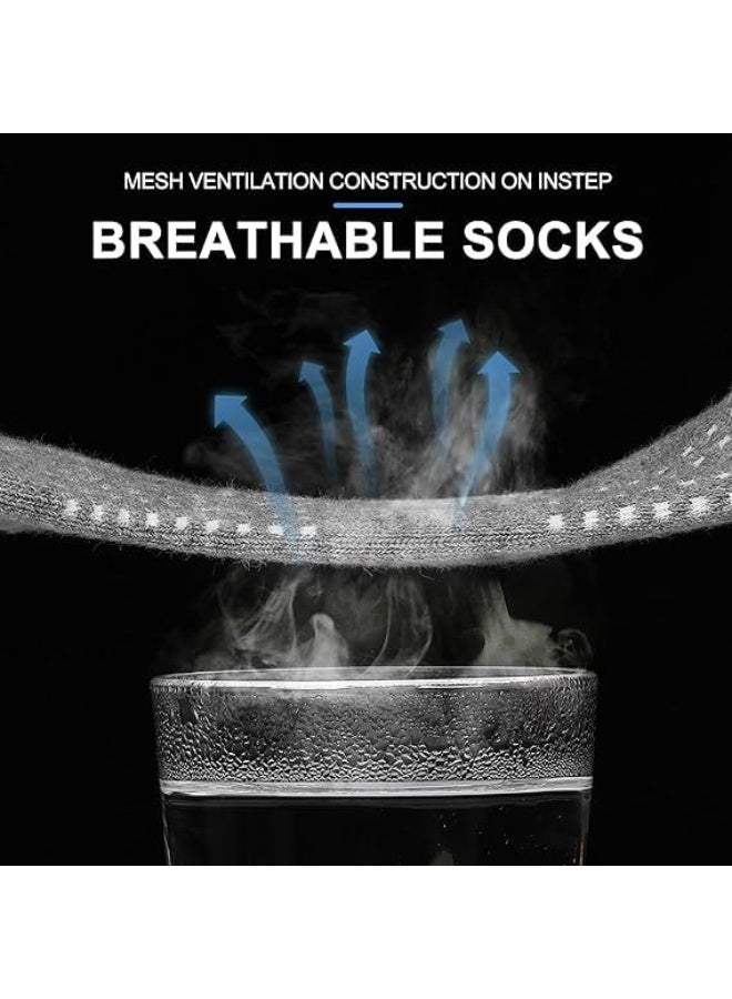 HOOKOR 6 Pairs Athletic Socks Sport Running Calf Socks Performance Cushioned Breathable Ankle Socks for Men Women - Image 3