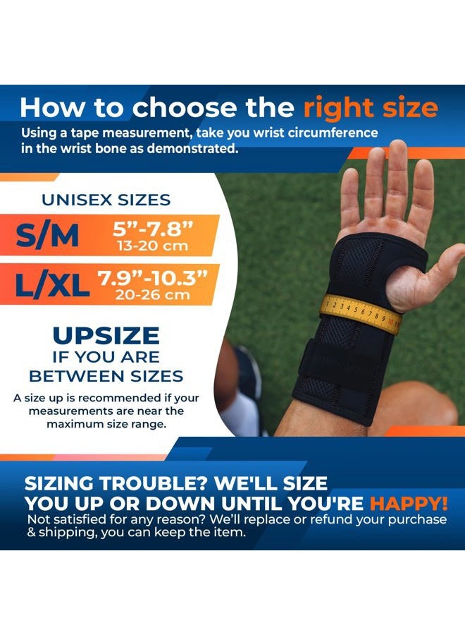 DR. BRACE Adjustable Wrist Brace Night Support for Carpal Tunnel, Doctor Developed, Upgraded with Double Splint & Therapeutic Cushion,Hand Brace for Pain Relief,Injuries,Sprains (S/M Right Hand, Black - Image 5