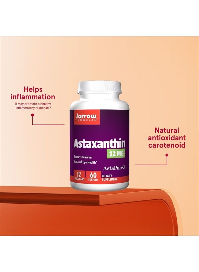 jarrow formulas Astaxanthin 12 mg - 60 Servings (Softgels) - Algal Antioxidant Carotenoid - Supports Immune, Skin & Eye Health - Dietary Supplement - Gluten Free - Non-GMO - Image 4