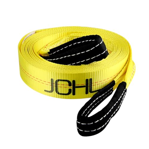 JCHL Recovery Tow Strap with Reinforced Loops 2inx20ft Heavy Duty 24000lb Break Strength Vehicle Recovery Rope Use for Emergency Towing Rope Tree Saver Winch Extension Triple Reinforced Loops