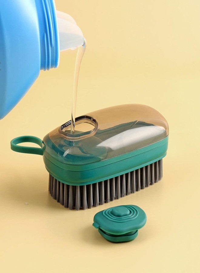 Potency Scrub Brush with Soap Dispenser, Good Srubber Cleaner for Dish Sink Pan Pot Washing and Cleaning, Bathroom, Kitchen, Soft Laundry Clothes and Shoes Scrubbing Brush (Green) - Image 5