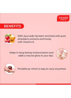 VAADI HERBALS Lip Balm Strawberry And Honey 10G  - Image 3