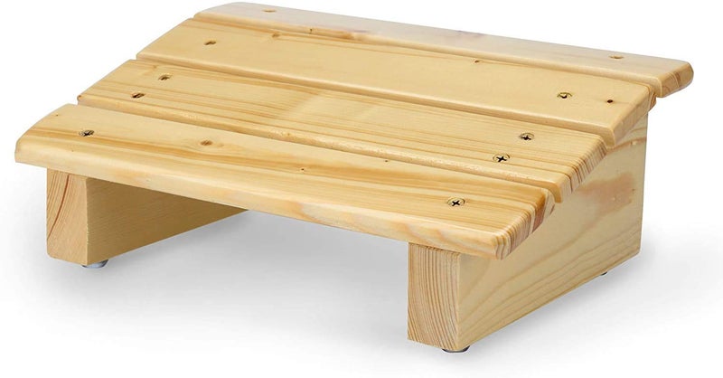 Generic INDIAN DECOR 38830 Wood L Slanted Raised Low Elevated with Angle Under Desk Foot Rest for Office Work 12 W X 8 L  - Image 1