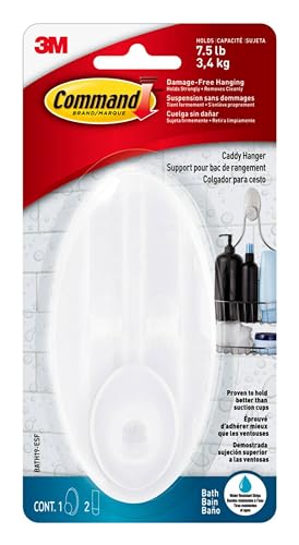 Command Caddy Hanger, 1 Caddy Hanger, 2 Large Strips, Organize your Bathroom - Image 1