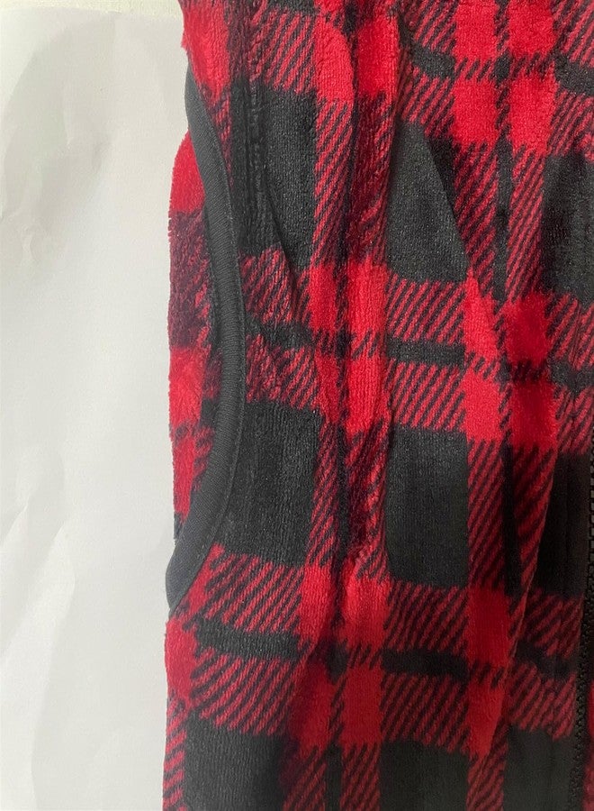 warmstraw Toddler Baby Girls' Warm Outerwear Vests Winter Fleece Jackets Waistcoat Sleeveless Red Checkered 12-24 Months - Image 4