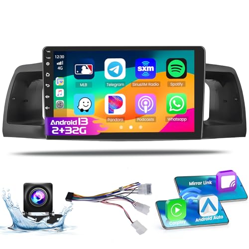 Roinvou 2+32G Android CarPlay Stereo for 2005-2012 Toyota Corolla EX, 9'' Touch Screen in-Dash GPS Navigation with Built-in Wireless CarPlay Android Auto Support Mirror Link BT RDS AHD DSP - Image 1