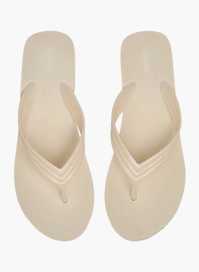 سيليست Women Printed Wedge Heel Flip Flops