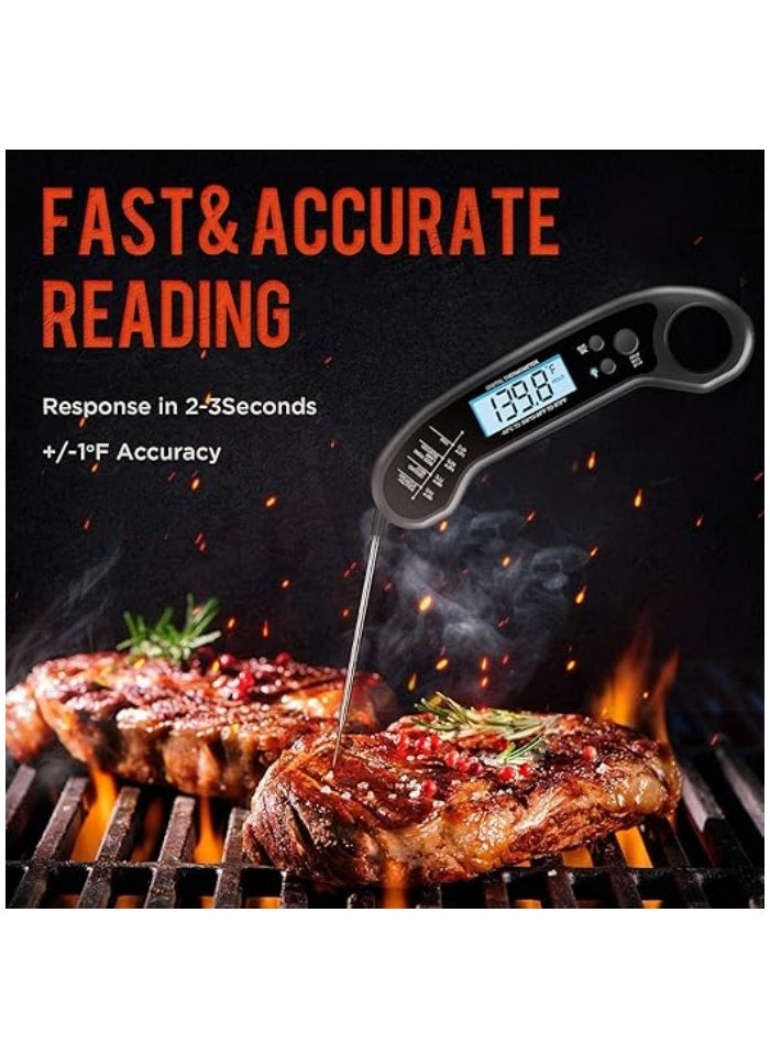 Meat Thermometer Digital, Instant Read Meat ThermometerI for Grill and Cooking, Waterproof Food Thermometer for Kitchen and Outside, BBQ, Turkey, Candy, Liquids, Beef