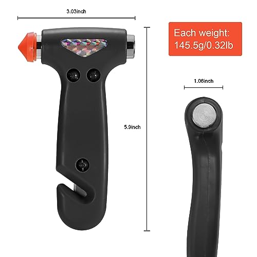 THINKWORK Car Safety Hammer, 3-in-1 Emergency Escape Tool with One Second Window Breaker and Seat Belt Cutter, Safety Emergency Car Escape Tool for Car, Office, Home, Black - Image 3