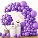 RUBFAC 129pcs Purple Balloons Different Sizes 18 12 10 5 Inch Lavender Lilac Latex Balloon Garland Arch Kit for Halloween Masquerade Party Decorations Birthday Anniversary Baby Shower Party Supplies - Image 3