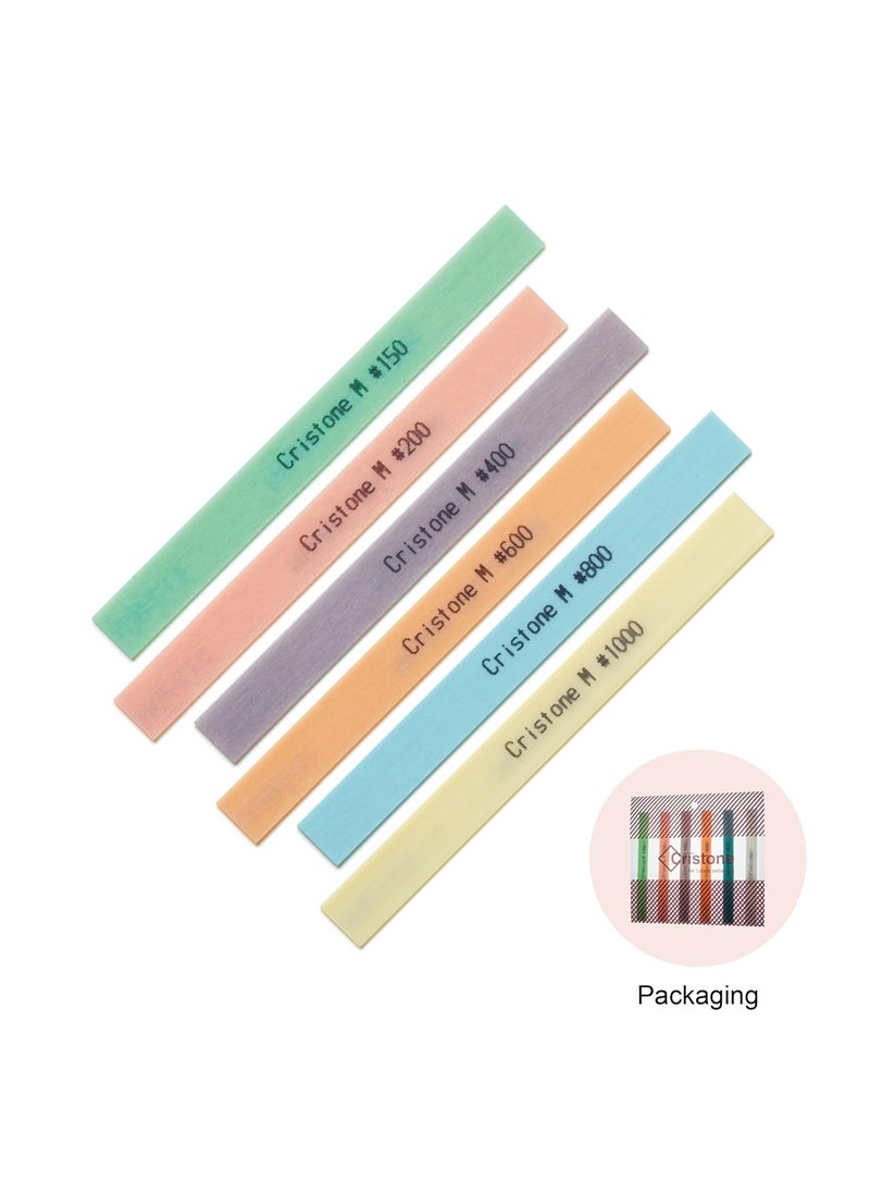 Miracle MIRACLE Cristone Ceramic Fiber Stones 6 Pcs Set 100L x 10W x 1T mm for Grinding Polishing Deburring Lapping Metal Wood Molds Plastic Pneumatic Electric Rotary 1502004006008001000  - Image 2