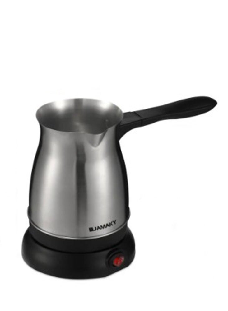 Turkish Coffee Pot, Stainless Steel, with Heating Base, 1000 Watts, 400ML Capacity, Made of Stainless Steel, Model JMK9019