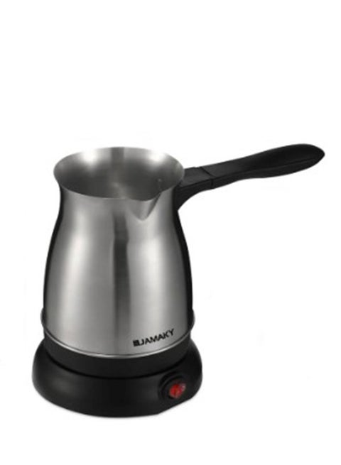 كنكة قهوة التركية من جاماكي من الستانلس ستيل مع قاعدة للتسخين 1000 واط سعة 400 ميليلتر مصنوع من الفولاذ المقاوم للصدا موديل JMK9019