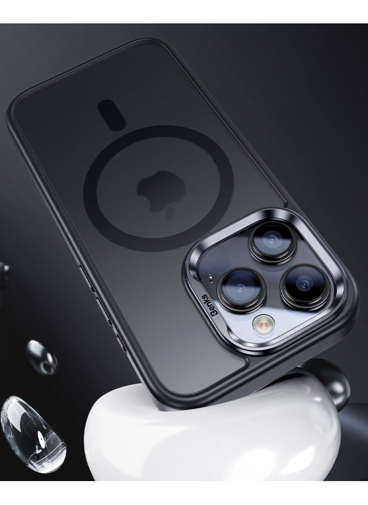 BENKS Magnetic Case for iPhone 15 Pro Max Compatible with Magsafe Strong Grade Drop Protection Anti-Scratch Translucent Matte Ultimate Touch Shockproof Case 6.7 inch, Black
