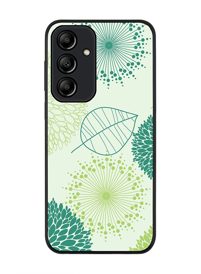 Stylizedd Rugged Black Edge Case for Samsung Galaxy A55, Slim fit Soft Case Flexible Rubber Edges Anti Drop TPU Gel Thin Cover -  Single Leaf - Image 1