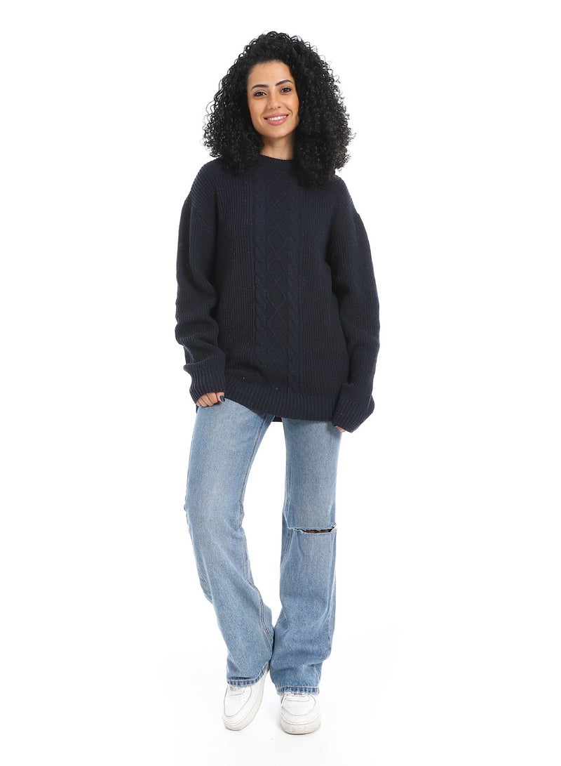 سيزار بلوفر صوف حريمي سادة - Image 4