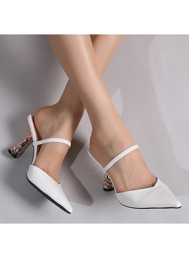 Hot High Heels Pointed Toe Trendy New Style High-end Sense All-match Empty Women's Sandals