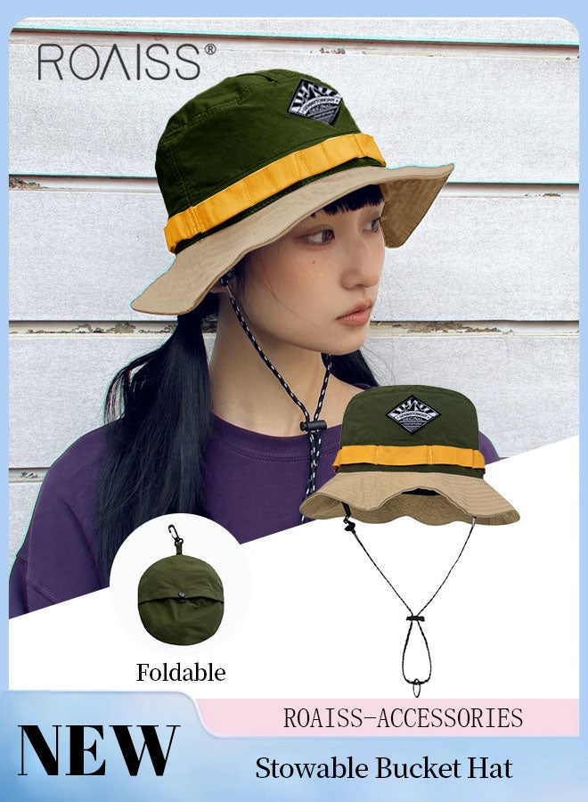 roaiss Wide Brim Sun Hat for Men Women, Sun Protection Bucket Hat with Windproof Rope, Waterproof Foldable Beach Sun Hat for Hiking Camping Safari Outdoor Activities  - Image 1