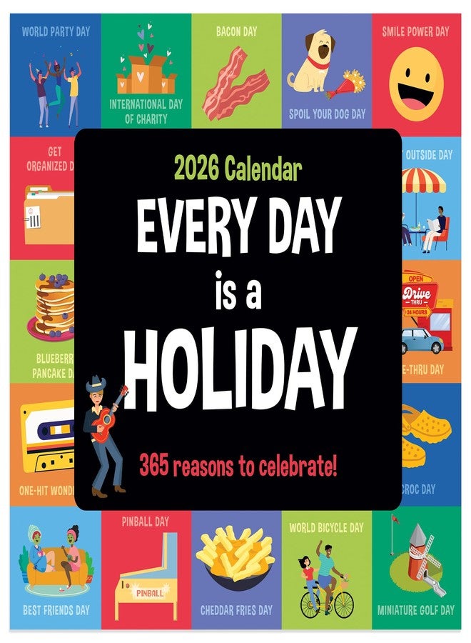 TF Publishing 2026 Every Day's A Holiday Mini Calendar w/Monthly Grids for Appointments/Scheduling - Vertical Small Wall Calendar 2026 w/Premium Matte Paper for Home and Office Organization - 7x7in - Image 2