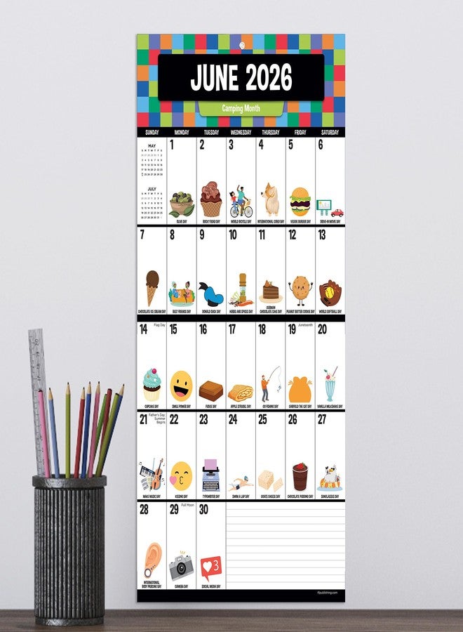 TF Publishing 2026 Every Day's A Holiday Mini Calendar w/Monthly Grids for Appointments/Scheduling - Vertical Small Wall Calendar 2026 w/Premium Matte Paper for Home and Office Organization - 7x7in - Image 5