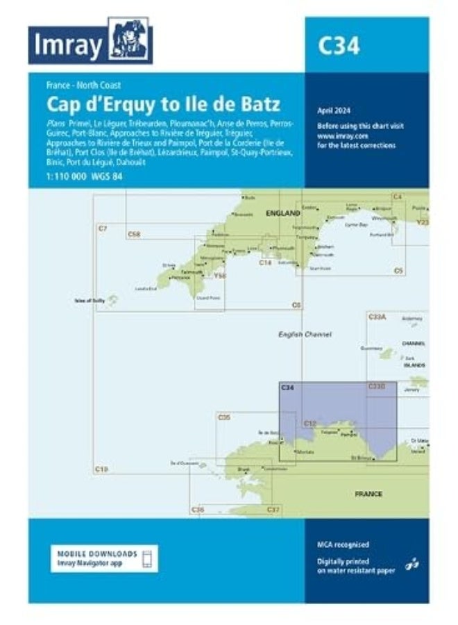 Imray Chart C34: Cap d'Erquy to Ile de Batz 