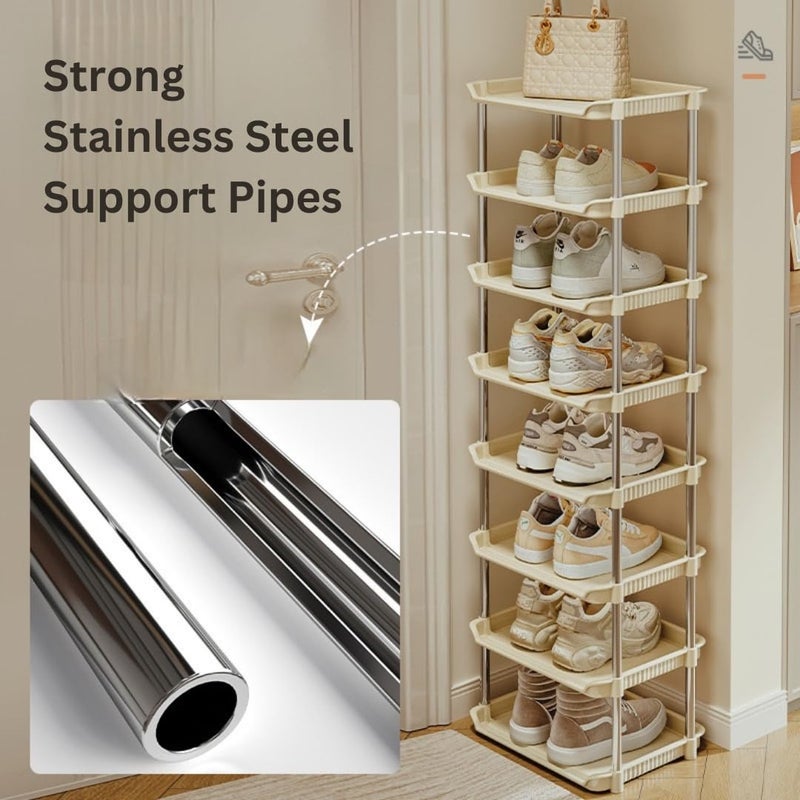 KREPS 6Tier Vertical Shoe Rack Organizer SpaceSaving Metal Plastic Storage Shelf for Shoes Boots Heels and Sandals Durable and Easy Assembly 6 Layer - Image 5